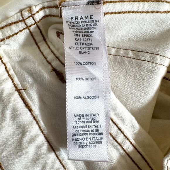 FRAME Denim New The True Straight High Rise Jean OPTTSTR728 Blanc Italy Women 27 - Picture 9 of 10